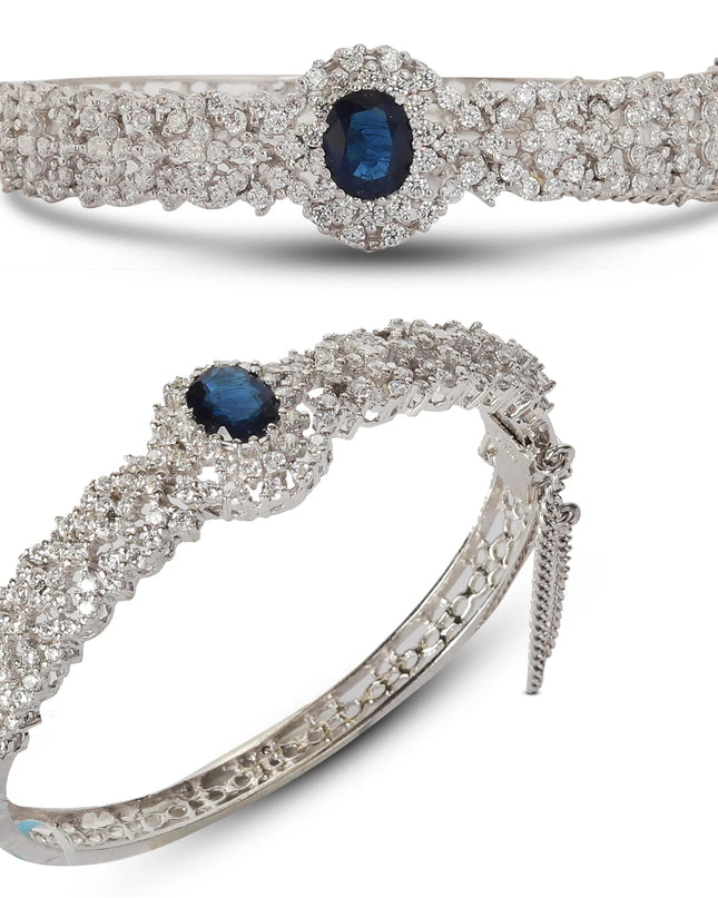 Sapphire Oval Halo-B002
