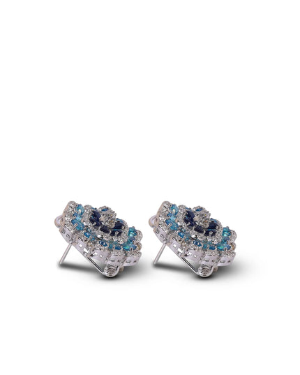 Sapphire Flower Halo Set-009