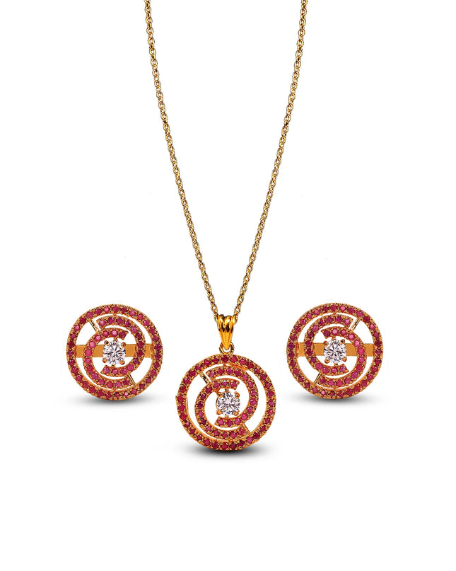 Gold Tone Floral Set-P004